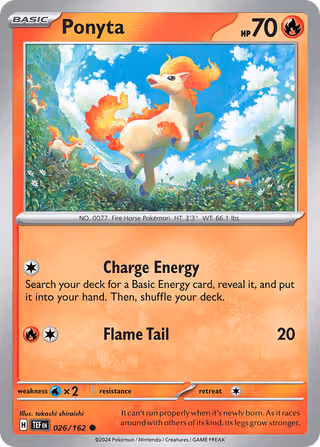 Ponyta 26/162 Pokemon card