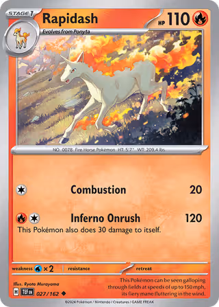 Rapidash 27/162 Pokemon card