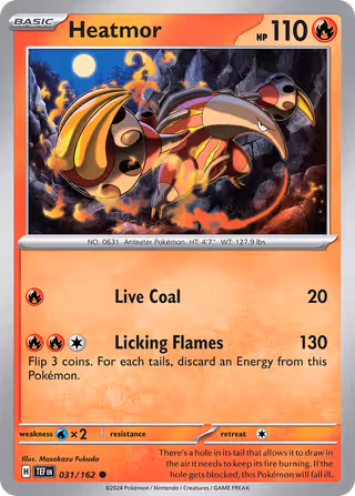 Heatmor 31/162 Pokemon card