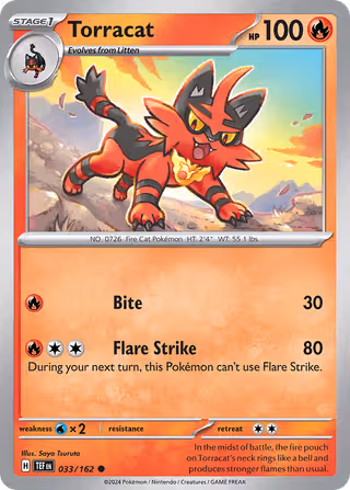 Torracat 33/162 Pokemon card