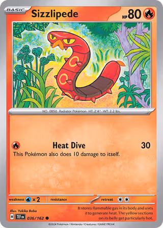 Sizzlipede 36/162 Pokemon card