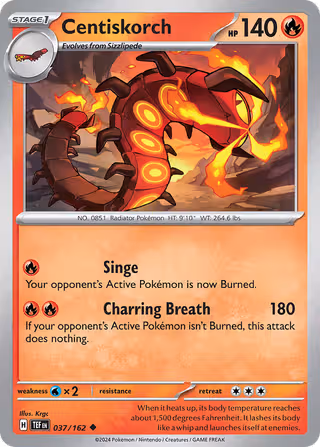 Centiskorch 37/162 Pokemon card