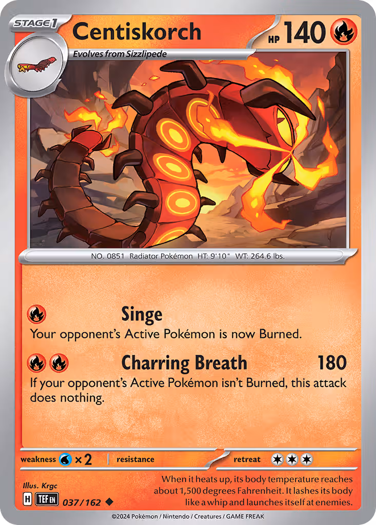 Centiskorch 37/162 Pokemon card