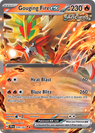 Gouging Fire ex 38/162 Pokemon card