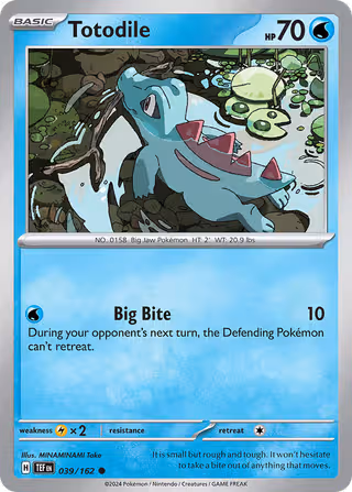 Totodile 39/162 Pokemon card