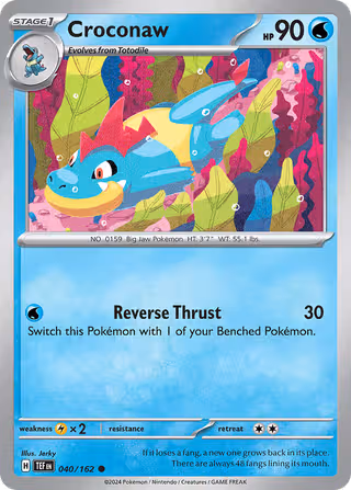 Croconaw 40/162 Pokemon card
