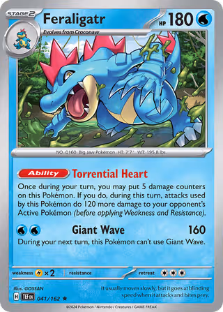 Feraligatr 41/162 Pokemon card