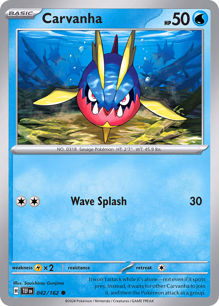 Carvanha 42/162 Pokemon card