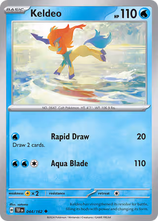 Keldeo 44/162 Pokemon card