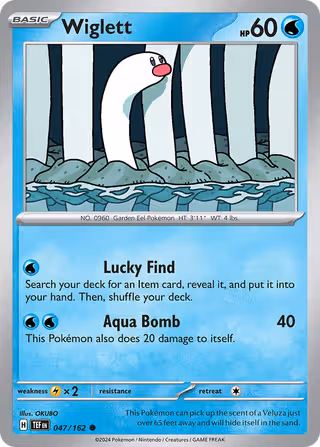 Wiglett 47/162 Pokemon card
