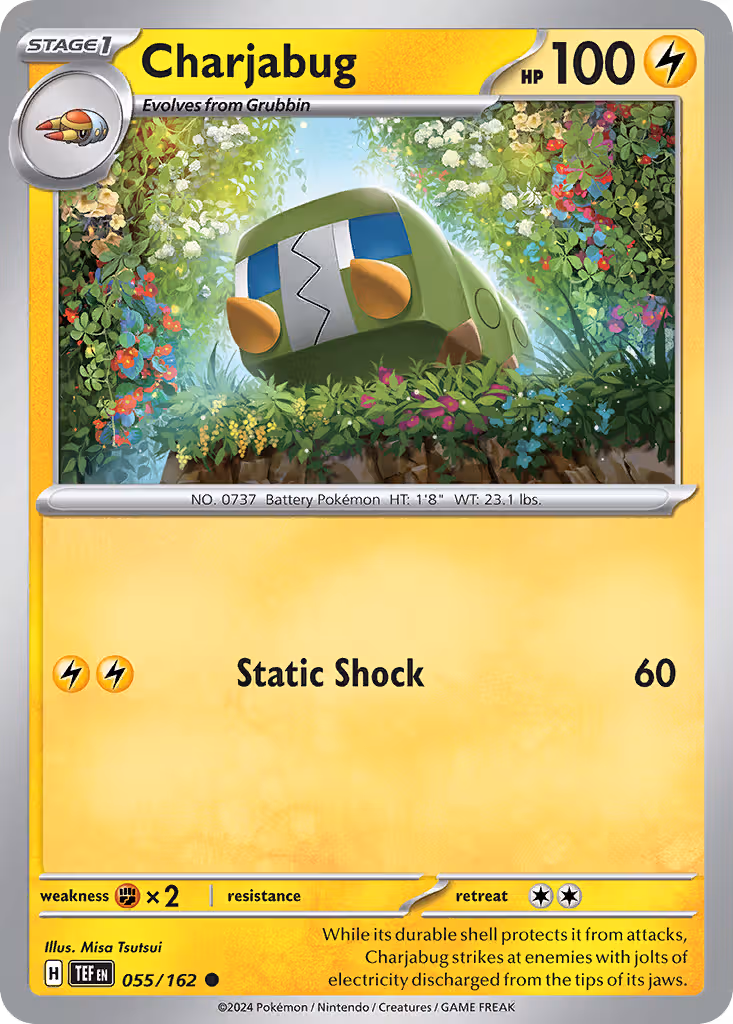 Charjabug 55/162 Pokemon card