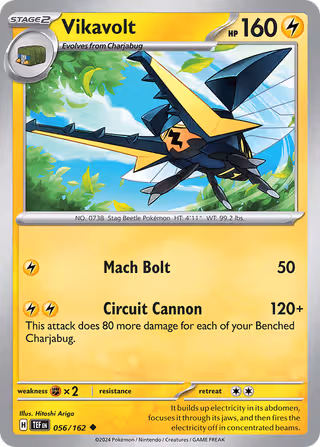 Vikavolt 56/162 Pokemon card