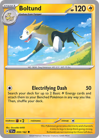 Boltund 59/162 Pokemon card