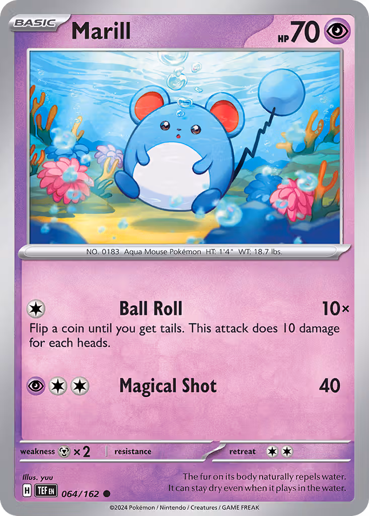 Marill 64/162 Pokemon card