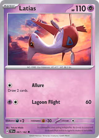 Latias 67/162 Pokemon card