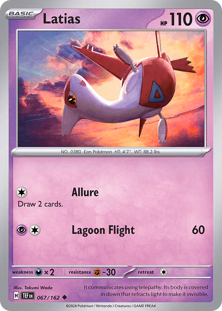 Latias 67/162 Pokemon card