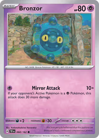 Bronzor 68/162 Pokemon card