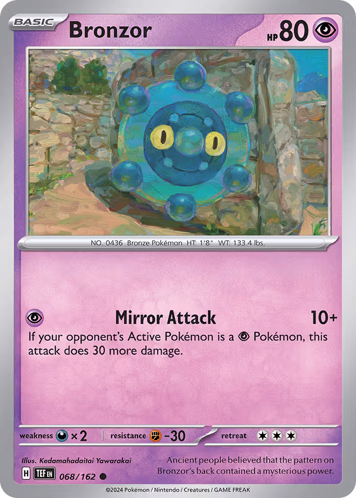 Bronzor 68/162 Pokemon card