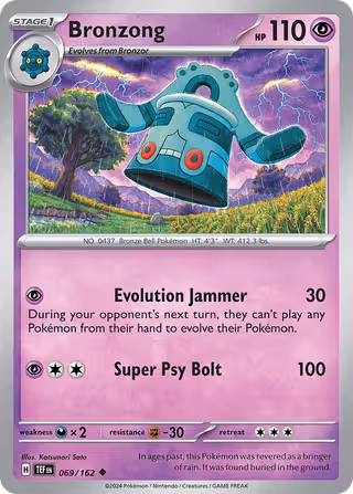 Bronzong 69/162 Pokemon card