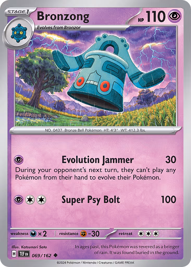Bronzong 69/162 Pokemon card