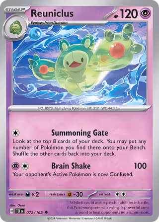 Reuniclus 72/162 Pokemon card