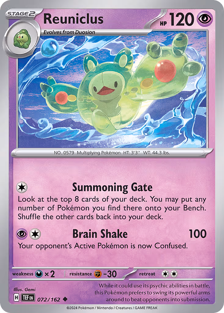 Reuniclus 72/162 Pokemon card