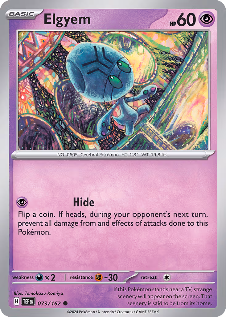 Elgyem 73/162 Pokemon card