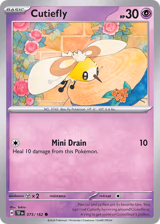Cutiefly 75/162 Pokemon card