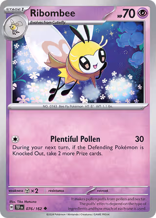 Ribombee 76/162 Pokemon card
