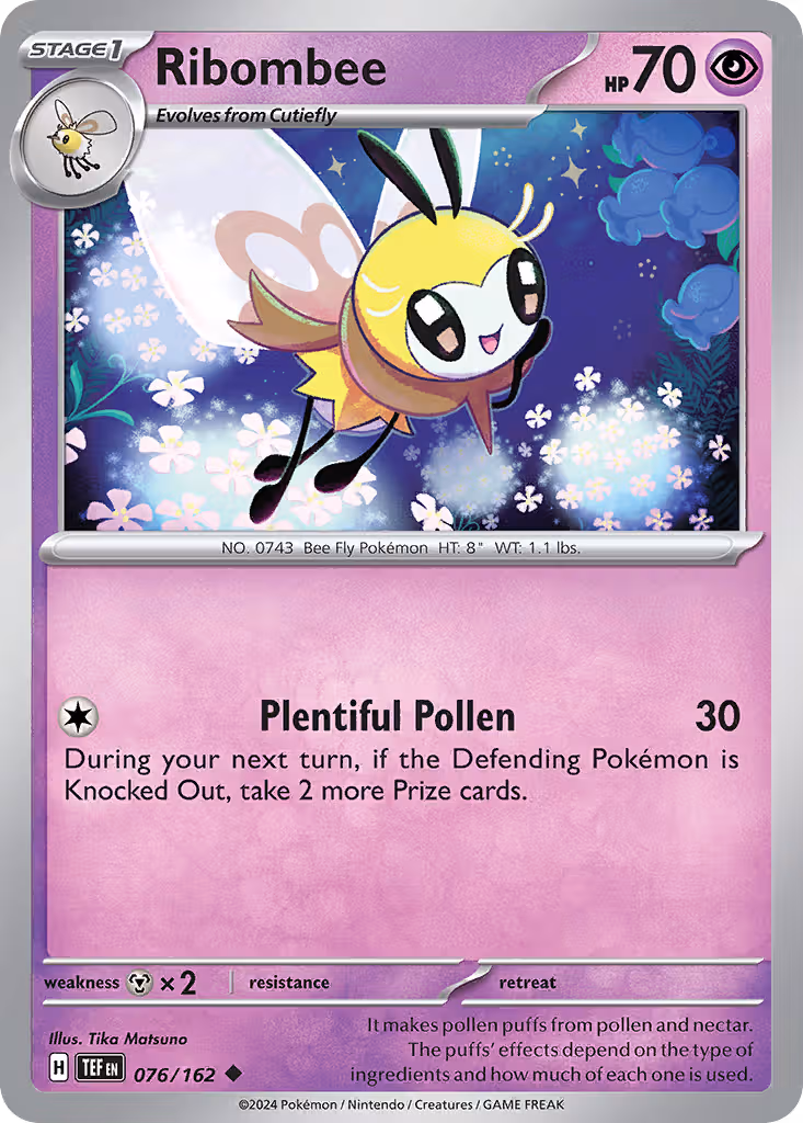 Ribombee 76/162 Pokemon card