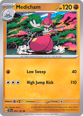 Medicham 83/162 Pokemon card