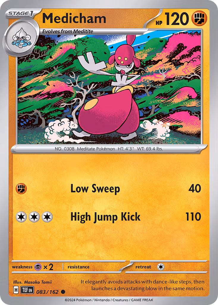 Medicham 83/162 Pokemon card