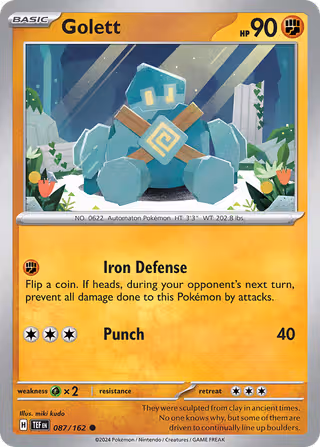 Golett 87/162 Pokemon card