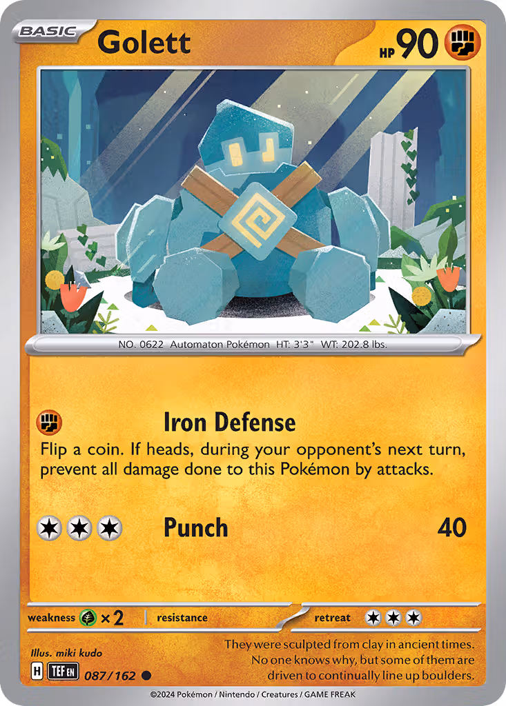 Golett 87/162 Pokemon card