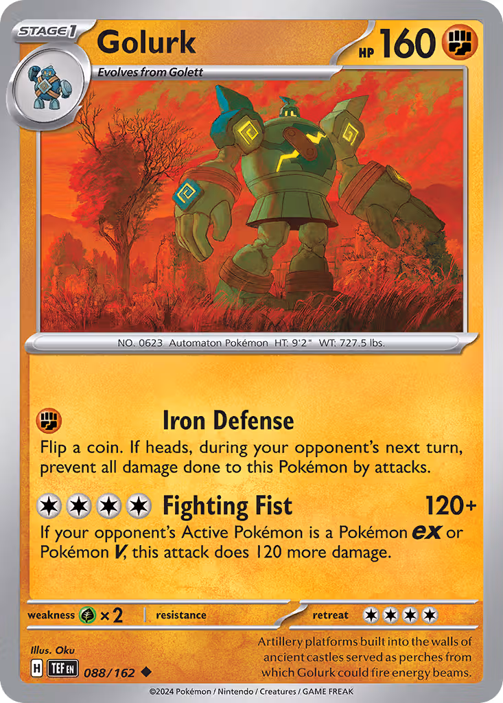Golurk 88/162 Pokemon card