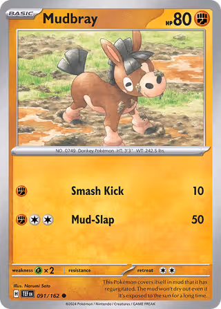 Mudbray 91/162 Pokemon card