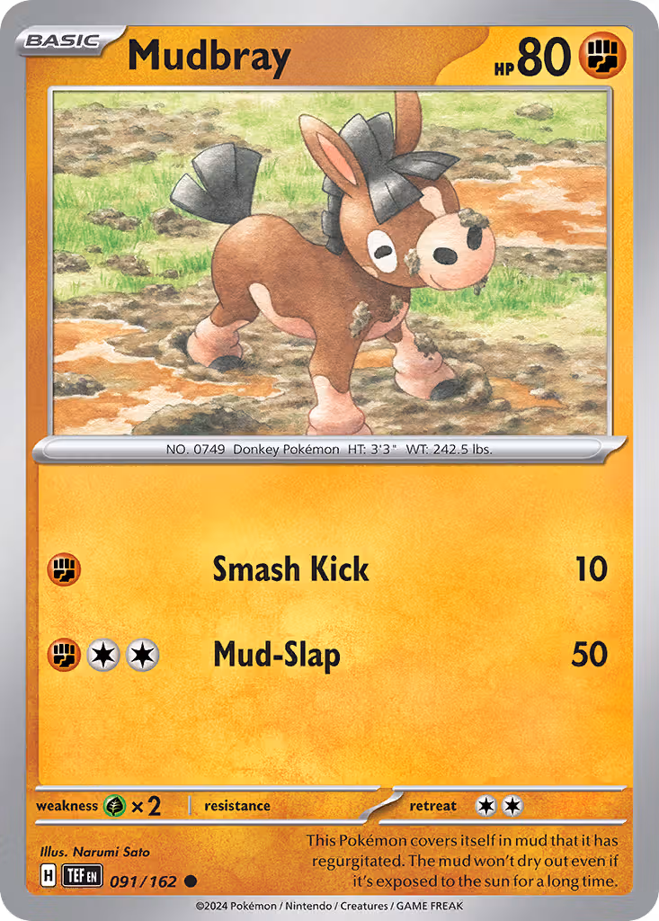Mudbray 91/162 Pokemon card