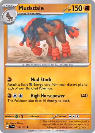 Mudsdale 92/162 Pokemon card