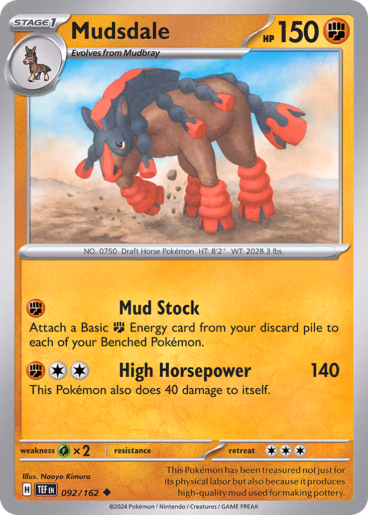 Mudsdale 92/162 Pokemon card