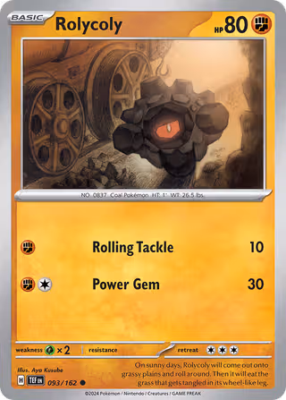 Rolycoly 93/162 Pokemon card