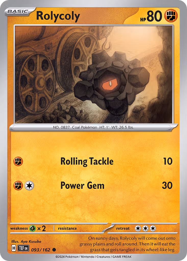 Rolycoly 93/162 Pokemon card