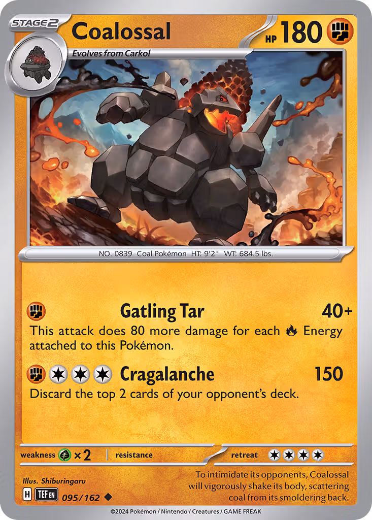Coalossal 95/162 Pokemon card