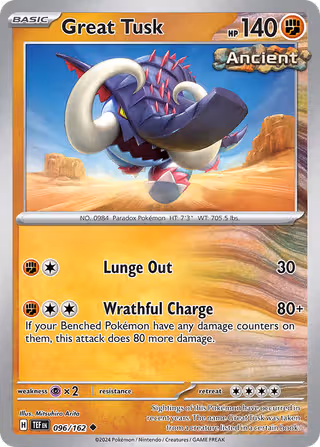 Great Tusk 96/162 Pokemon card