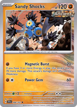 Sandy Shocks 98/162 Pokemon card