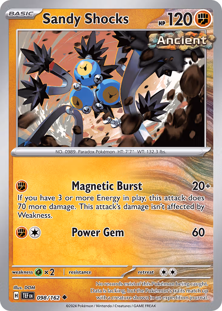 Sandy Shocks 98/162 Pokemon card