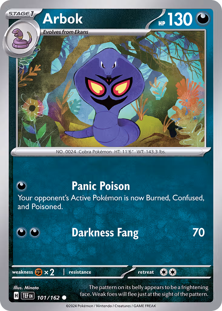 Arbok 101/162 Pokemon card