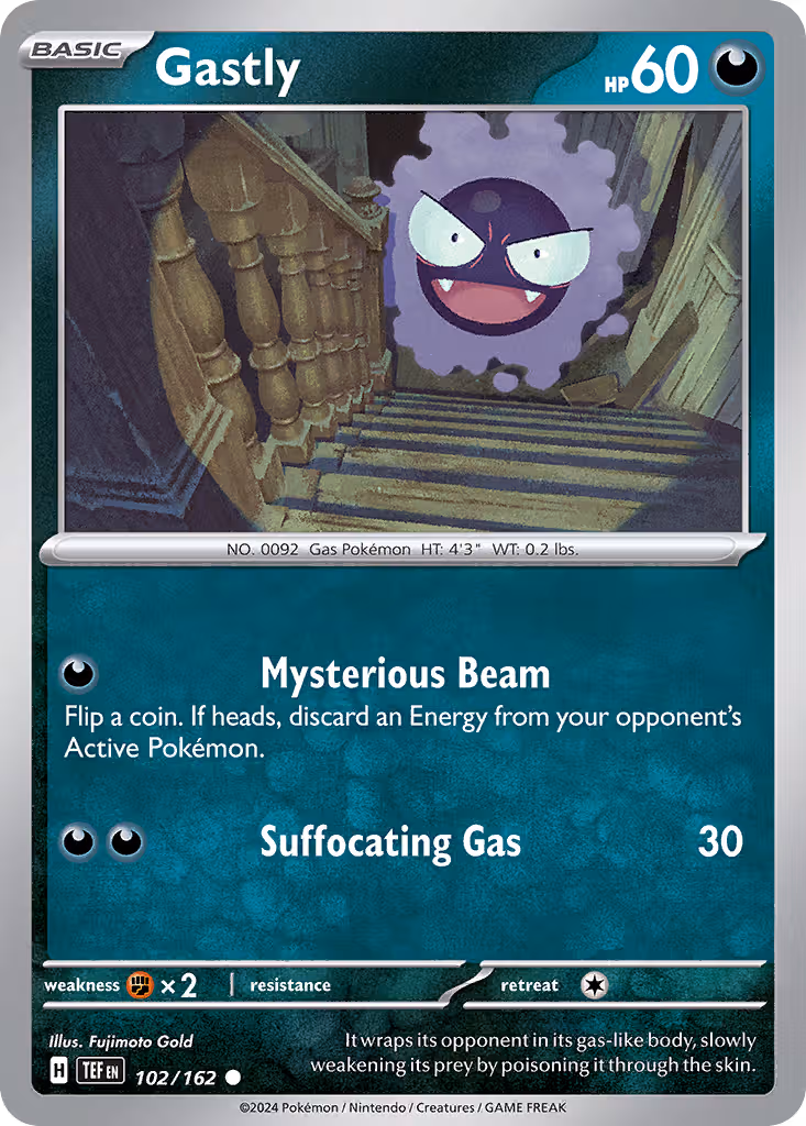 Gastly 102/162 Pokemon card