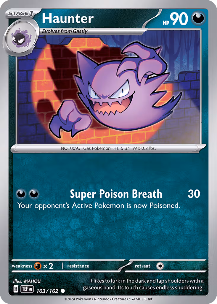 Haunter 103/162 Pokemon card