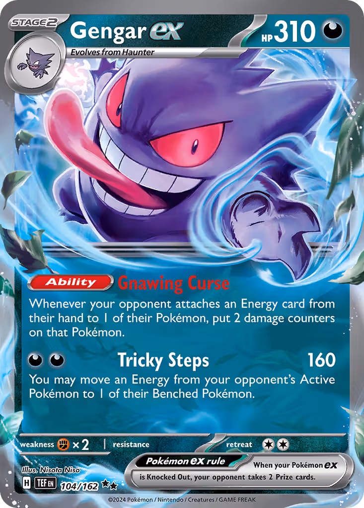 Gengar ex 104/162 Pokemon card