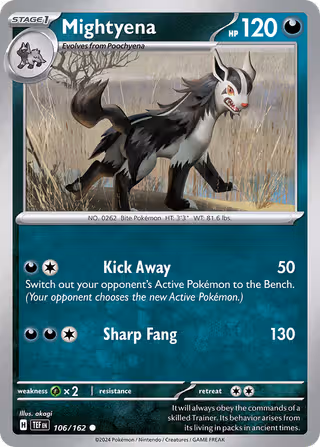 Mightyena 106/162 Pokemon card
